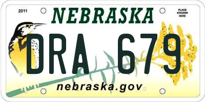 NE license plate DRA679