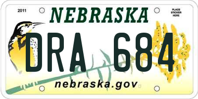 NE license plate DRA684