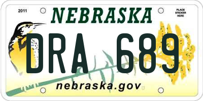 NE license plate DRA689