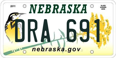NE license plate DRA691