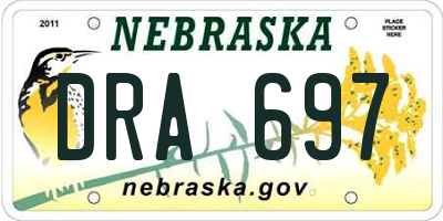 NE license plate DRA697