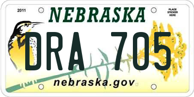 NE license plate DRA705