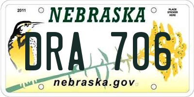 NE license plate DRA706