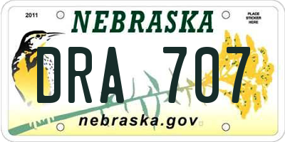 NE license plate DRA707