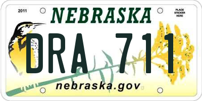NE license plate DRA711