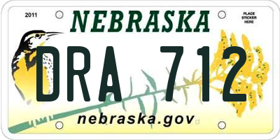 NE license plate DRA712