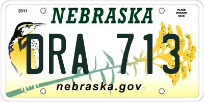 NE license plate DRA713