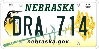 NE license plate DRA714