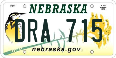 NE license plate DRA715