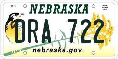 NE license plate DRA722