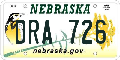 NE license plate DRA726