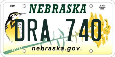 NE license plate DRA740