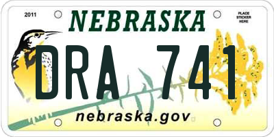 NE license plate DRA741