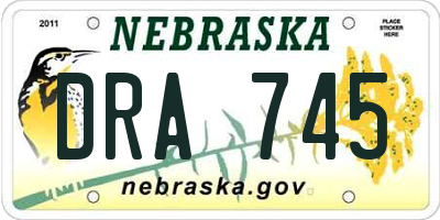 NE license plate DRA745