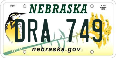 NE license plate DRA749