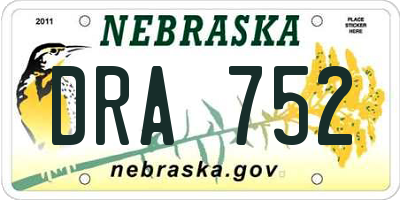 NE license plate DRA752