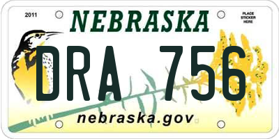 NE license plate DRA756