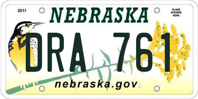 NE license plate DRA761