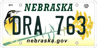 NE license plate DRA763