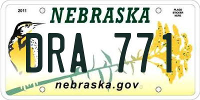 NE license plate DRA771