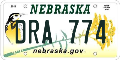 NE license plate DRA774