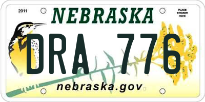 NE license plate DRA776