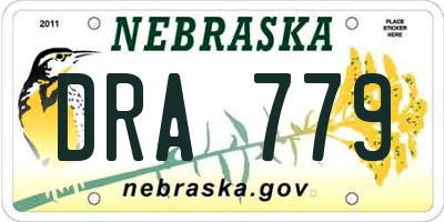 NE license plate DRA779