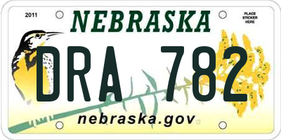 NE license plate DRA782