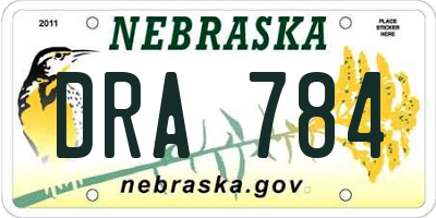 NE license plate DRA784