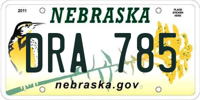 NE license plate DRA785