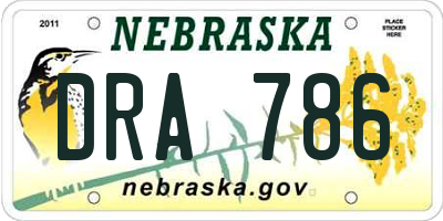 NE license plate DRA786
