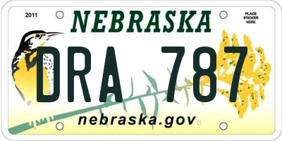 NE license plate DRA787