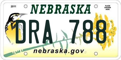 NE license plate DRA788