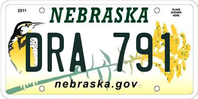 NE license plate DRA791