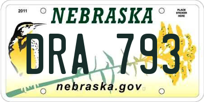 NE license plate DRA793