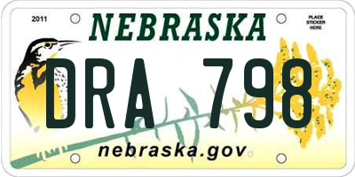 NE license plate DRA798