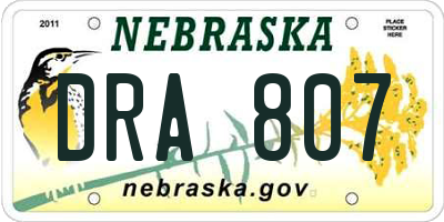 NE license plate DRA807