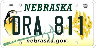 NE license plate DRA811