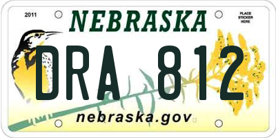 NE license plate DRA812