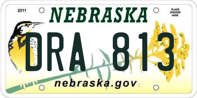 NE license plate DRA813