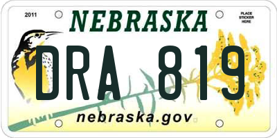 NE license plate DRA819