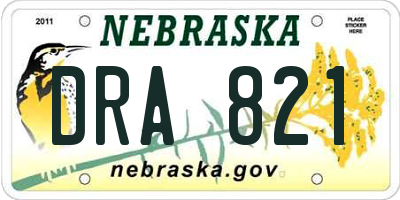 NE license plate DRA821