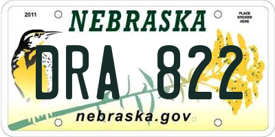 NE license plate DRA822
