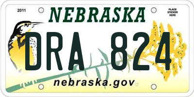 NE license plate DRA824