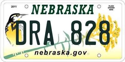 NE license plate DRA828
