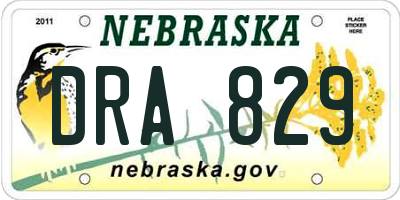 NE license plate DRA829