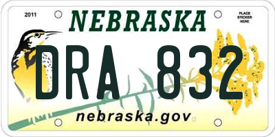 NE license plate DRA832