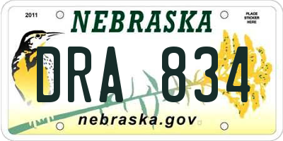 NE license plate DRA834