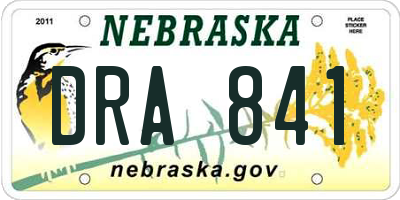 NE license plate DRA841