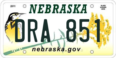 NE license plate DRA851